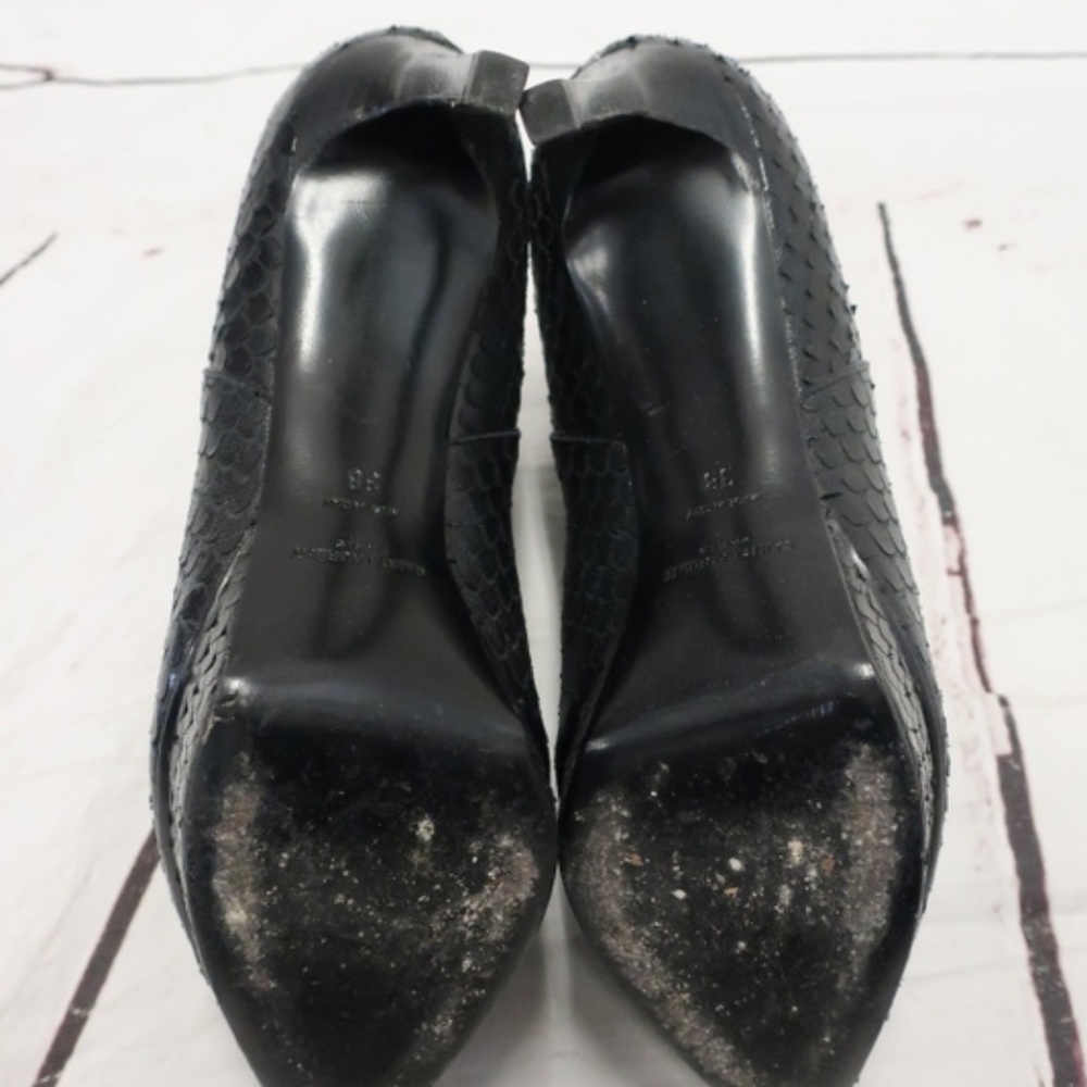 Saint Laurent Janis 105 Ankle Boot Black Snakeskin - Picture 6 of 7